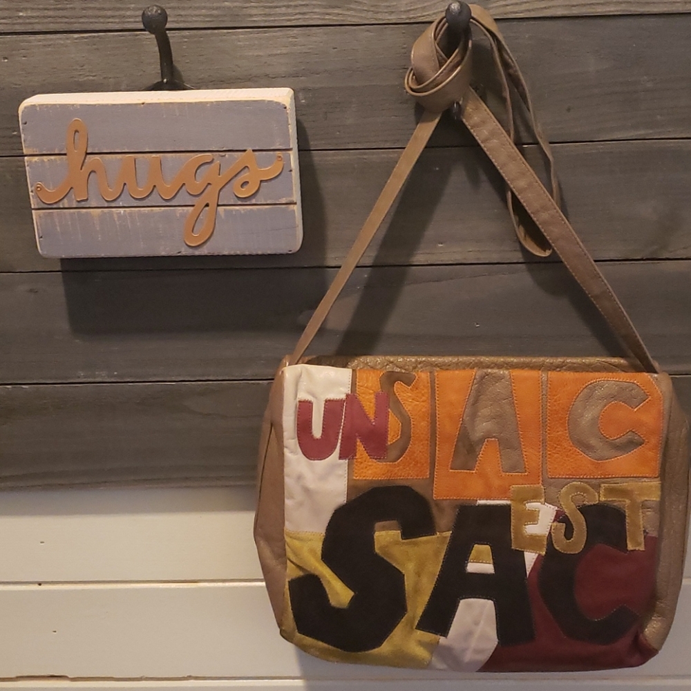 Vintage Carlos Falchi Leather Crossbody "SAC"